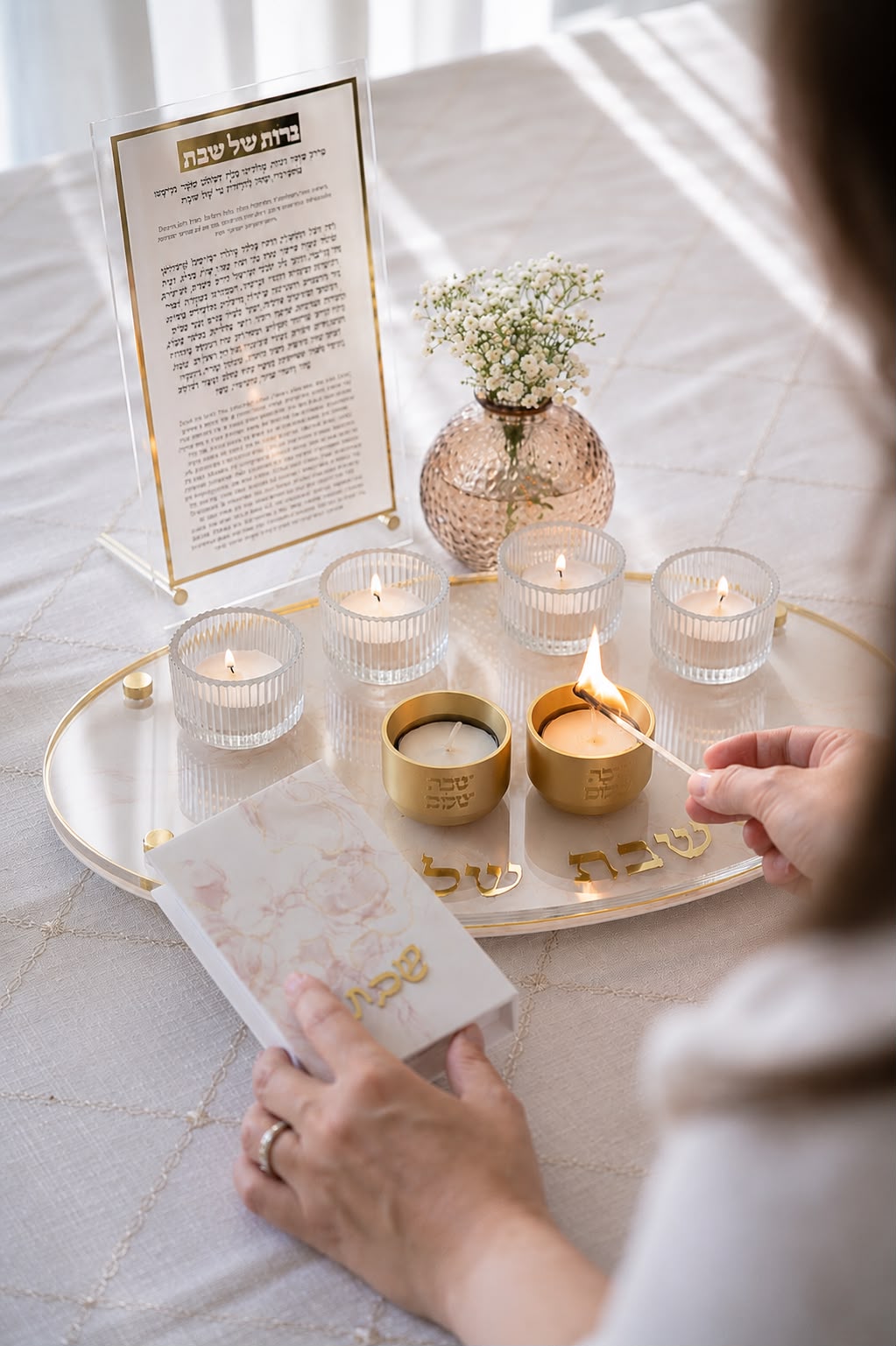 Le Coffret bougies de Shabbat — Opale
